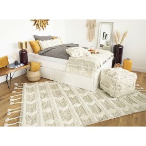 Bohist 425 Creme / Khaki Handgewebt Rug Vo Megusta