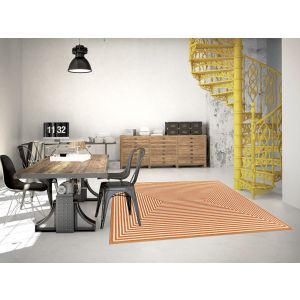 Vitaminic Braid Orange geometrischer Teppich von Floorita