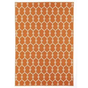 Vitaminic Trellis Orange geometrischer Teppich von Floorita